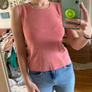 Ann Taylor pink sleeveless blouse